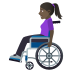 👩🏿‍🦽 woman in manual wheelchair: dark skin tone display on JoyPixels